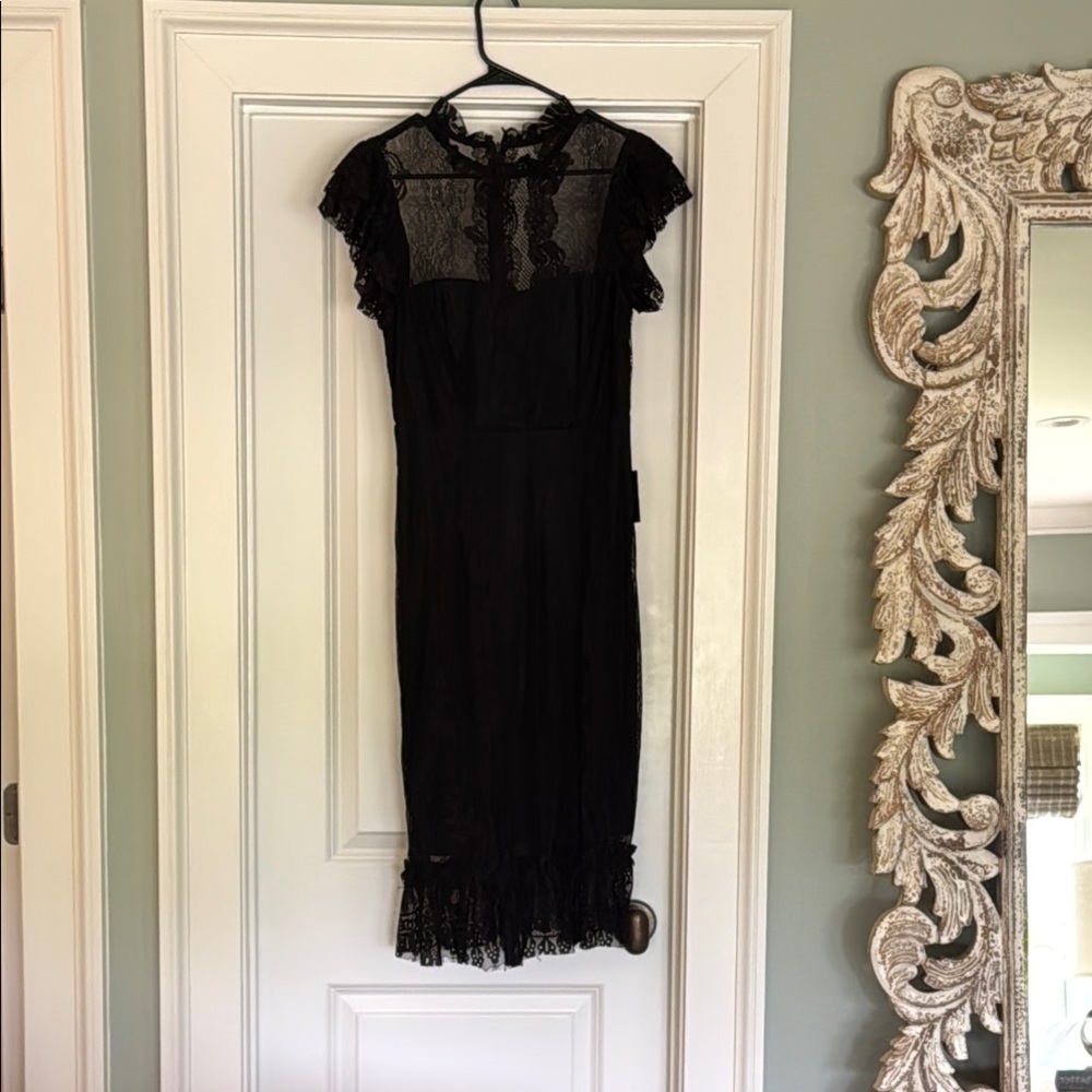 Lulu's Black Ruffled Tiered Midi Dress